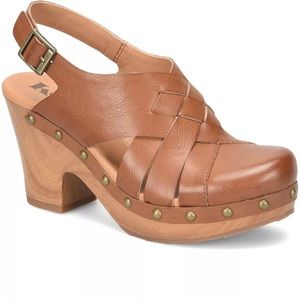 Korks by Kork Ease Wynn platform clog sandal in tan.